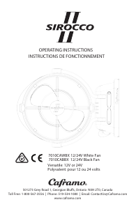 Manual Caframo Sirocco II Fan