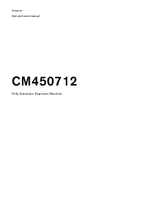 Manual Gaggenau CM450712 Espresso Machine
