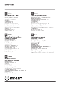 Manuale Indesit DPG 16B1 A EU Lavastoviglie