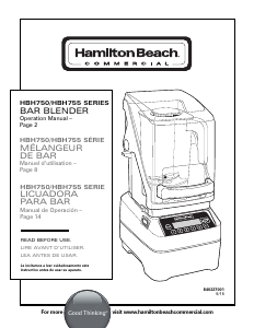 Mode d’emploi Hamilton Beach HBH755 Blender