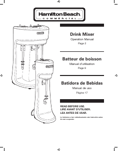 Manual de uso Hamilton Beach HMD200R Mezclador de bebidas