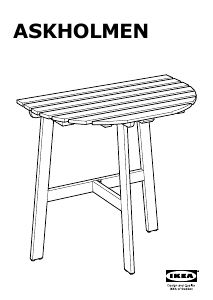 Bruksanvisning IKEA ASKHOLMEN (70x44x71) Hagebord