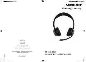 Bedienungsanleitung Medion LIFE E83265 (MD 43265) Headset