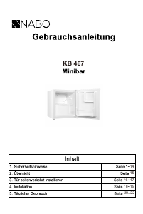 Bedienungsanleitung NABO KB 467 Kühlschrank