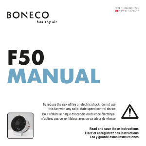 Bedienungsanleitung Boneco F50 Ventilator