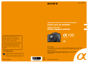 Manuale Sony Alpha DSLR-A100 Fotocamera digitale