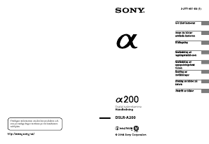 Bruksanvisning Sony Alpha DSLR-A200 Digitalkamera