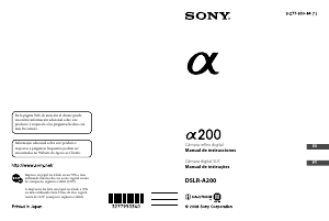 Manual Sony Alpha DSLR-A200 Câmara digital