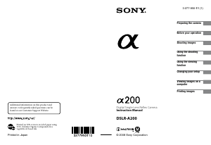 Manual Sony Alpha DSLR-A200 Digital Camera
