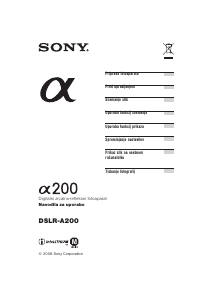 Priročnik Sony Alpha DSLR-A200H Digitalni fotoaparat
