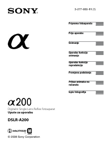 Priručnik Sony Alpha DSLR-A200H Digitalni fotoaparat