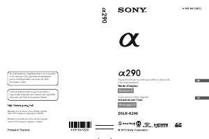 Mode d’emploi Sony Alpha DSLR-A290 Appareil photo numérique