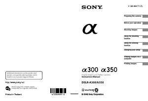 Manual Sony Alpha DSLR-A350 Digital Camera