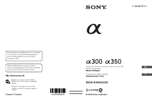 Mode d’emploi Sony Alpha DSLR-A350H Appareil photo numérique