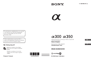 Manuale Sony Alpha DSLR-A350K Fotocamera digitale