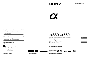 Mode d’emploi Sony Alpha DSLR-A380Y Appareil photo numérique