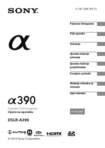 Priručnik Sony Alpha DSLR-A390L Digitalni fotoaparat