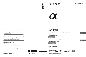 Manuale Sony Alpha DSLR-A390Y Fotocamera digitale