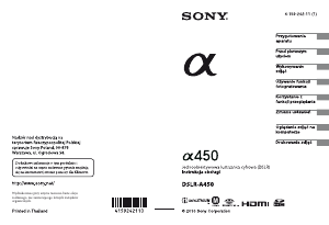 Instrukcja Sony Alpha DSLR-A450Y Aparat cyfrowy