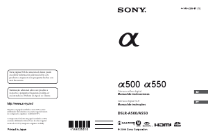 Manual Sony Alpha DSLR-A500Y Câmara digital