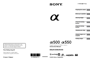 Manual Sony Alpha DSLR-A550 Digital Camera