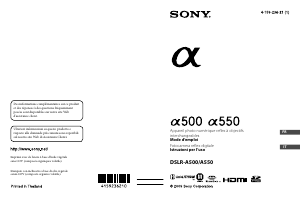 Mode d’emploi Sony Alpha DSLR-A550L Appareil photo numérique