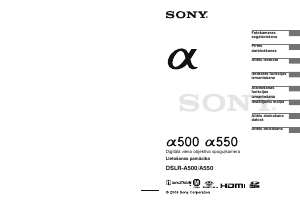 Rokasgrāmata Sony Alpha DSLR-A550L Digitālā kamera