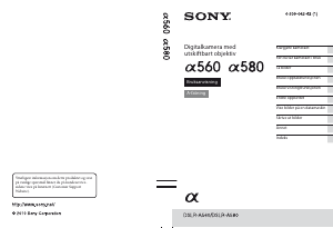 Bruksanvisning Sony Alpha DSLR-A560 Digitalkamera