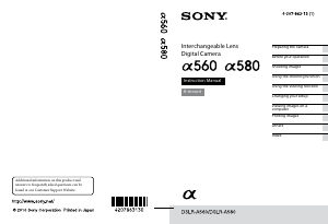 Manual Sony Alpha DSLR-A560 Digital Camera