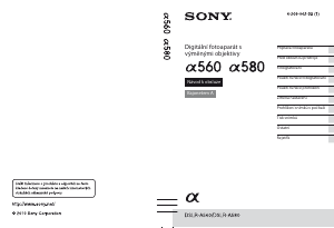 Manuál Sony Alpha DSLR-A560L Digitální fotoaparát