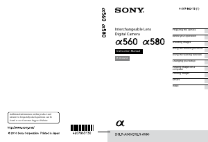 Manual Sony Alpha DSLR-A560Y Digital Camera