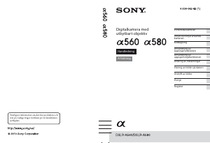 Bruksanvisning Sony Alpha DSLR-A580 Digitalkamera