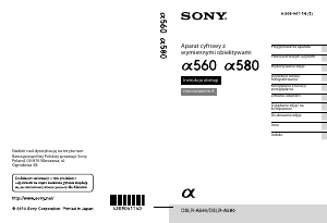Instrukcja Sony Alpha DSLR-A580 Aparat cyfrowy