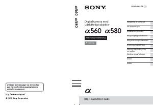 Brugsanvisning Sony Alpha DSLR-A580L Digitalkamera