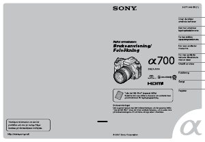 Bruksanvisning Sony Alpha DSLR-A700 Digitalkamera