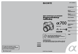 Brugsanvisning Sony Alpha DSLR-A700 Digitalkamera