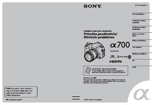 Návod Sony Alpha DSLR-A700K Digitálna kamera