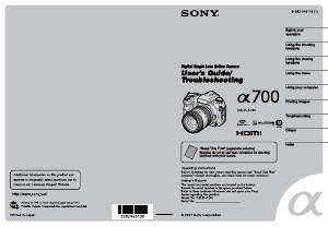 Manual Sony Alpha DSLR-A700P Digital Camera