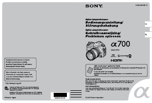 Bedienungsanleitung Sony Alpha DSLR-A700P Digitalkamera
