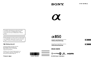 Handleiding Sony Alpha DSLR-A850 Digitale camera
