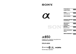 Rokasgrāmata Sony Alpha DSLR-A850 Digitālā kamera