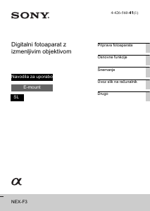 Priročnik Sony Alpha NEX-F3K Digitalni fotoaparat