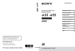 Manual Sony Alpha SLT-A33 Digital Camera