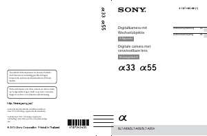 Bedienungsanleitung Sony Alpha SLT-A33 Digitalkamera