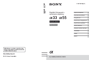 Manuál Sony Alpha SLT-A33 Digitální fotoaparát