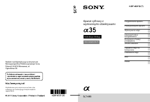 Instrukcja Sony Alpha SLT-A35 Aparat cyfrowy