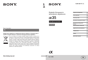 Priročnik Sony Alpha SLT-A35K Digitalni fotoaparat