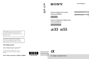 Manual de uso Sony Alpha SLT-A55 Cámara digital