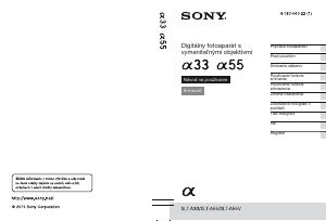 Návod Sony Alpha SLT-A55 Digitálna kamera