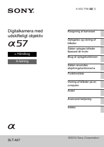 Brugsanvisning Sony Alpha SLT-A57K Digitalkamera